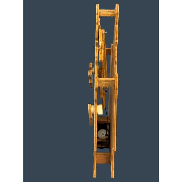 Vintage Wood Animated Musical Christmas Decoration With Snowman & Children - Picture 3 of 9